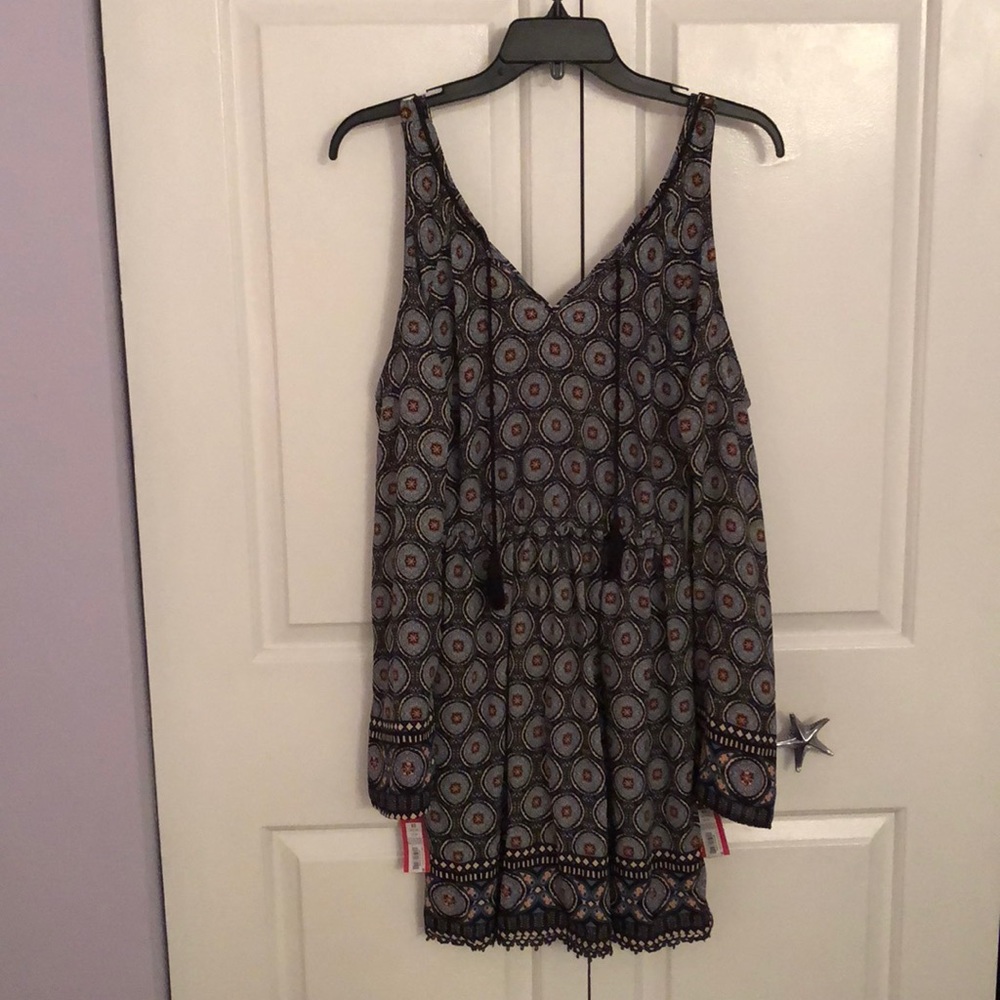 Patterned cold shoulder sun dress